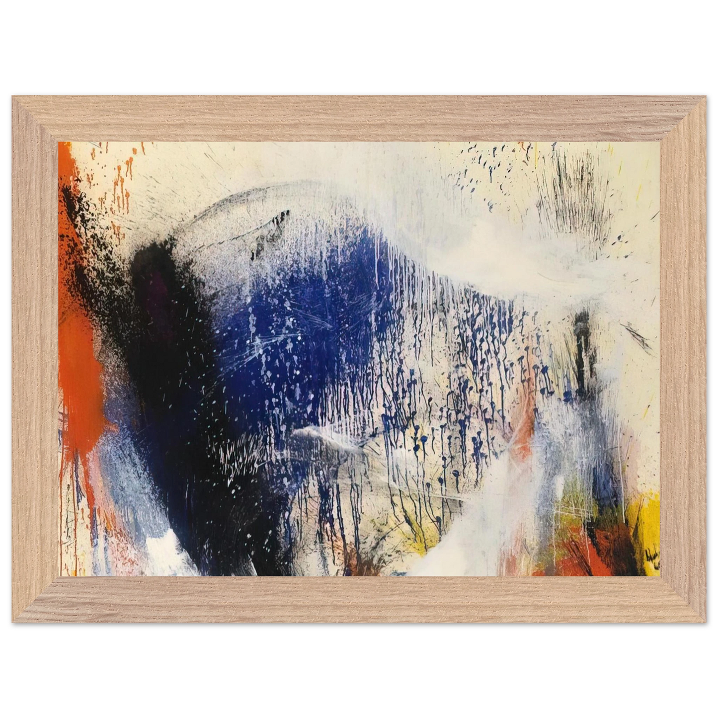 Helen Frankenthaler - Untitled - 1960 Wall art - 30x45 cm / 12x18 inches - Premium Wooden Framed Poster With Fine Art Paper-canvas - Black frame