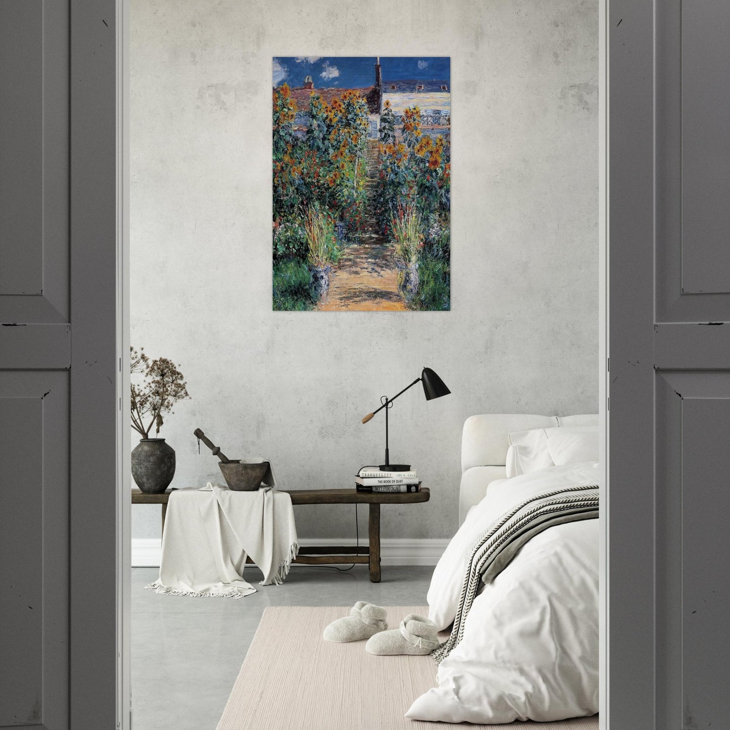 The Garden at Vetheuil - claude monet Brushed Aluminum Print - 70x100 cm / 28x40 inches | claude monet Aluminum Print | claude monet Prints