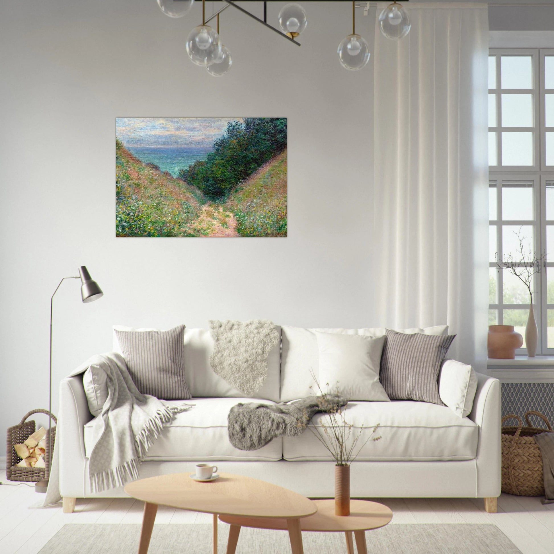 Path at La Cavee, Pourville - claude monet Brushed Aluminum Print - 70x100 cm / 28x40 inches | claude monet Aluminum Print | claude monet Prints