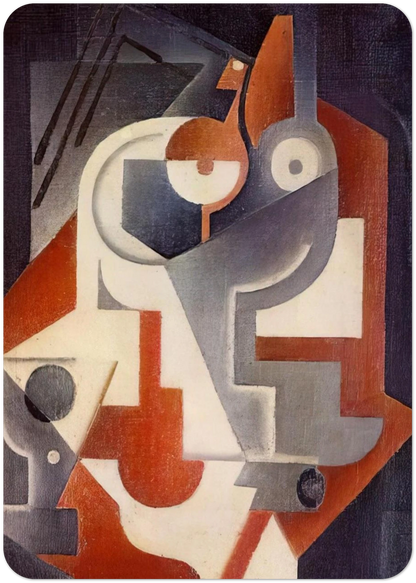 NEWSPAPER GLASS AND PEAR 1917 By Juan Gris Pack of 10 Post Cards | Juan Gris Post Cards | A6 (10.5 x 14.8 cm) - 4.1 x 5.8 inches