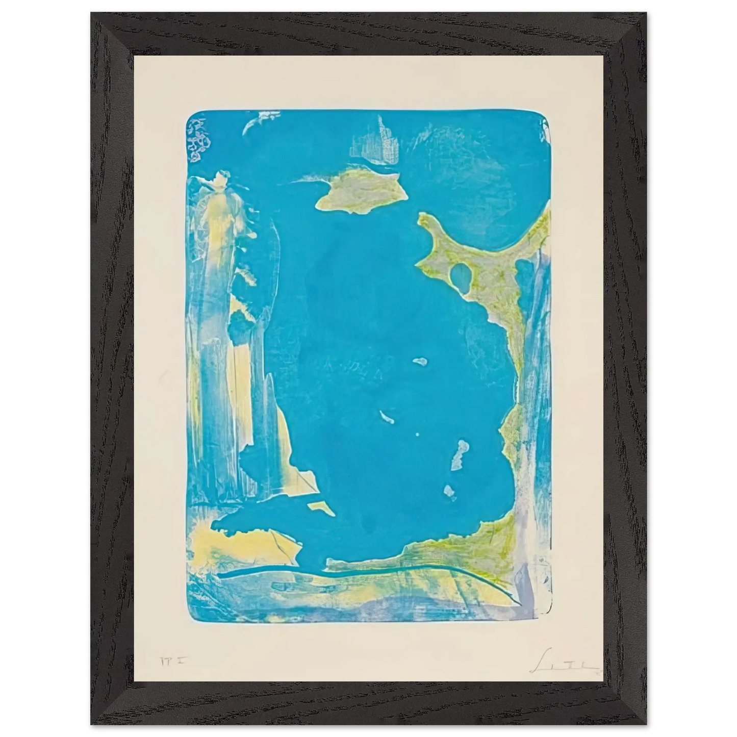 Helen Frankenthaler - Reflections IV - 1995 Wall art - 27x35 cm / 11x14 Inches - Premium Wooden Framed Poster With Fine Art Paper - White frame