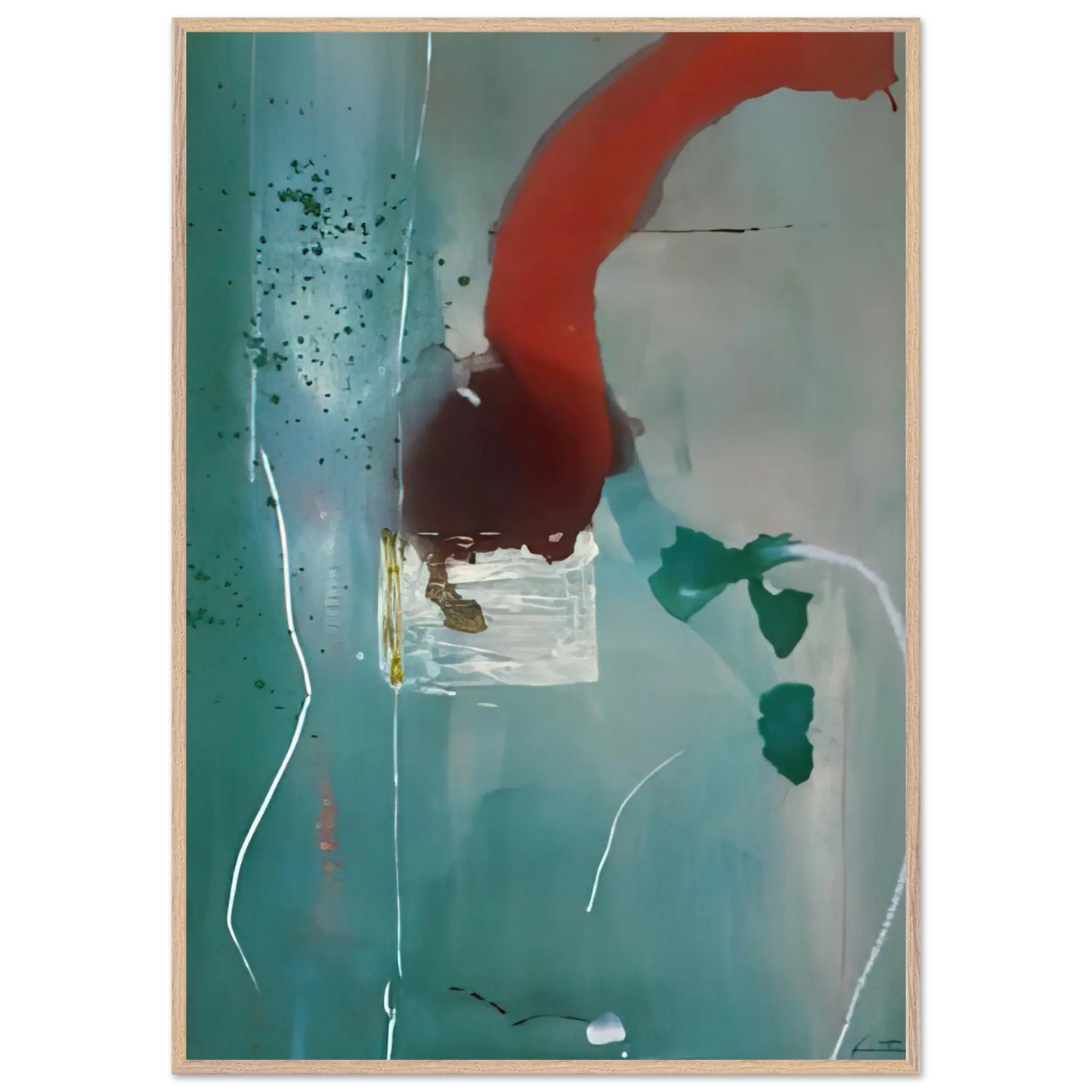 Helen Frankenthaler - Square One - 1985 Wall art - 13x18 cm / 5x7 Inches - Premium Wooden Framed Poster With Fine Art Paper - Wood frame