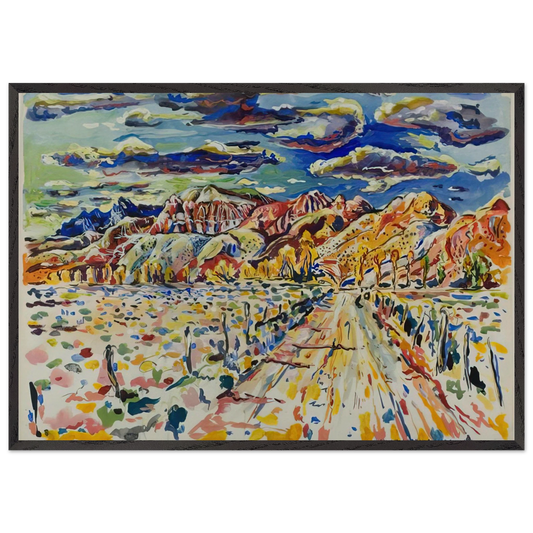 RANCH WYOMING 1946 - Ivan Albright 70x100 cm / 28x40 inches Framed Art Print – Black Wooden Frame