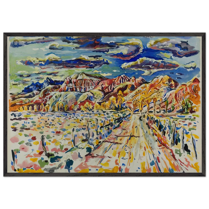 RANCH WYOMING 1946 - Ivan Albright 70x100 cm / 28x40 inches Framed Art Print – Black Wooden Frame