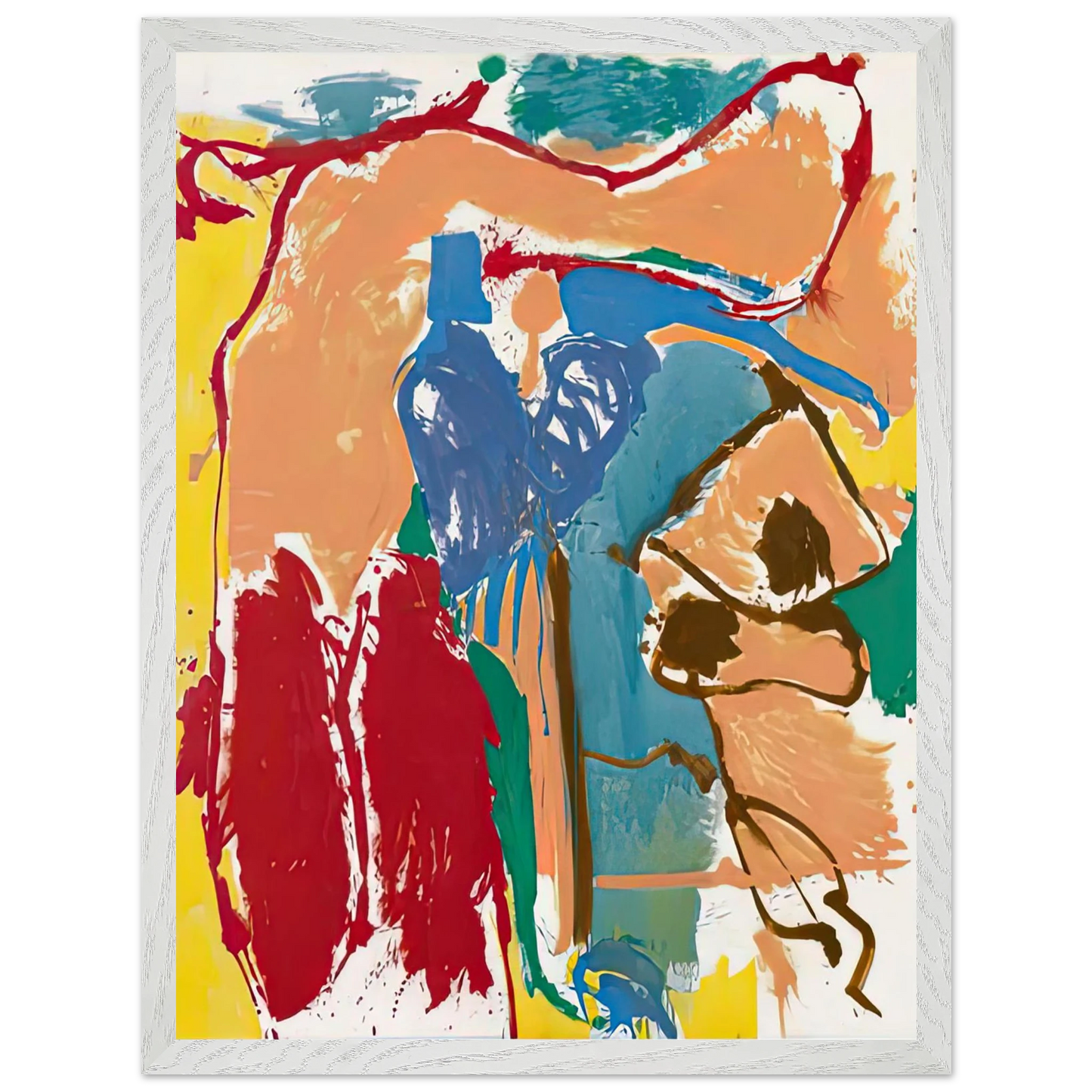 Helen Frankenthaler - Mediterranean Thoughts, 1960- Wall Art - 21x29.7 cm / 8x12" - Premium Wooden Framed Poster With Fine Art Paper-canvas - Wood frame