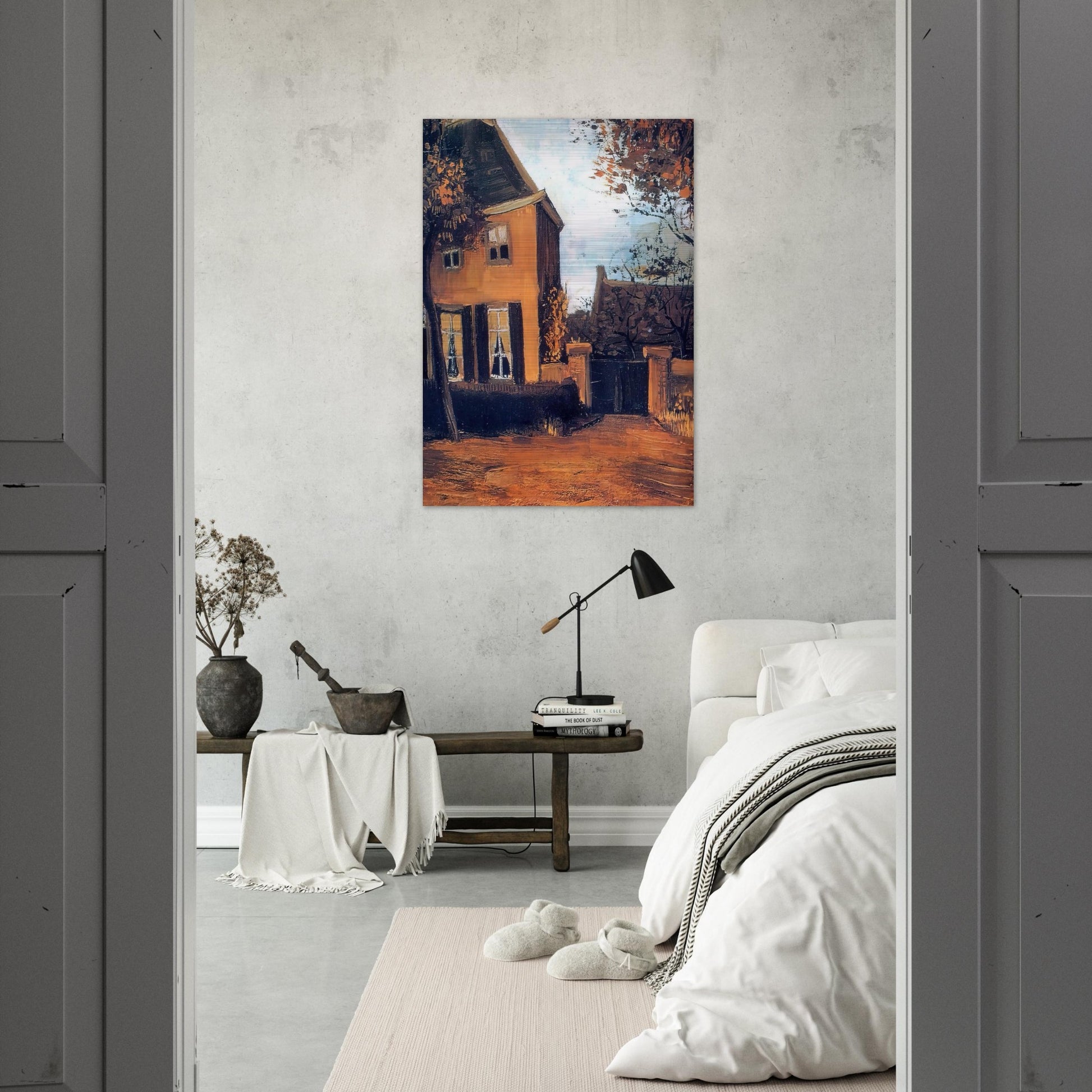 The Vicarage at Nuenen - Vincent van Gogh Brushed Aluminum Print - 70x100 cm / 28x40 inches | Vincent van Gogh Aluminum Print | Vincent van Gogh Prints