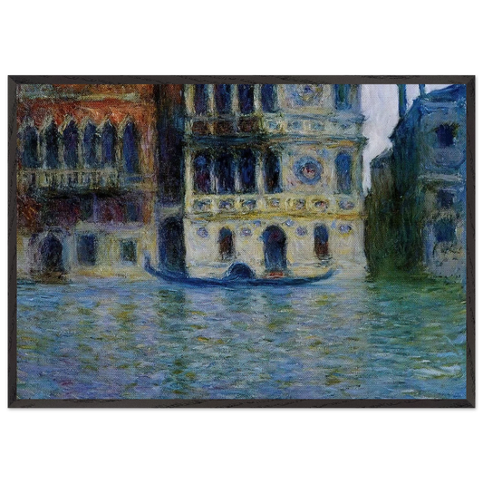 Palazzo Dario - claude monet 70x100 cm / 28x40 inches Framed Art Print – Black Wooden Frame