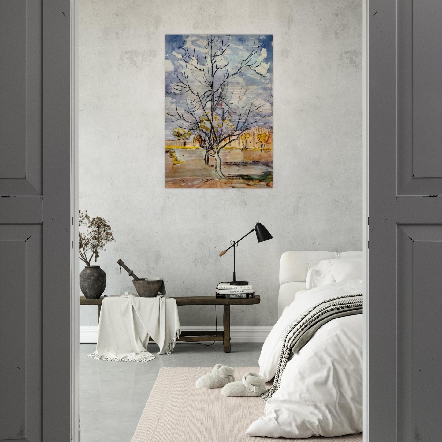 Pink Peach Trees - Vincent van Gogh Brushed Aluminum Print - 70x100 cm / 28x40 inches | Vincent van Gogh Aluminum Print | Vincent van Gogh Prints