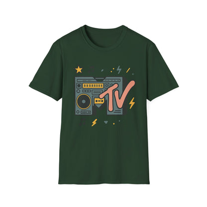 Camiseta gráfica retro de MTV con estampado de guepardo, estilo rock, unisex, estilo banda de los años 80 y 90