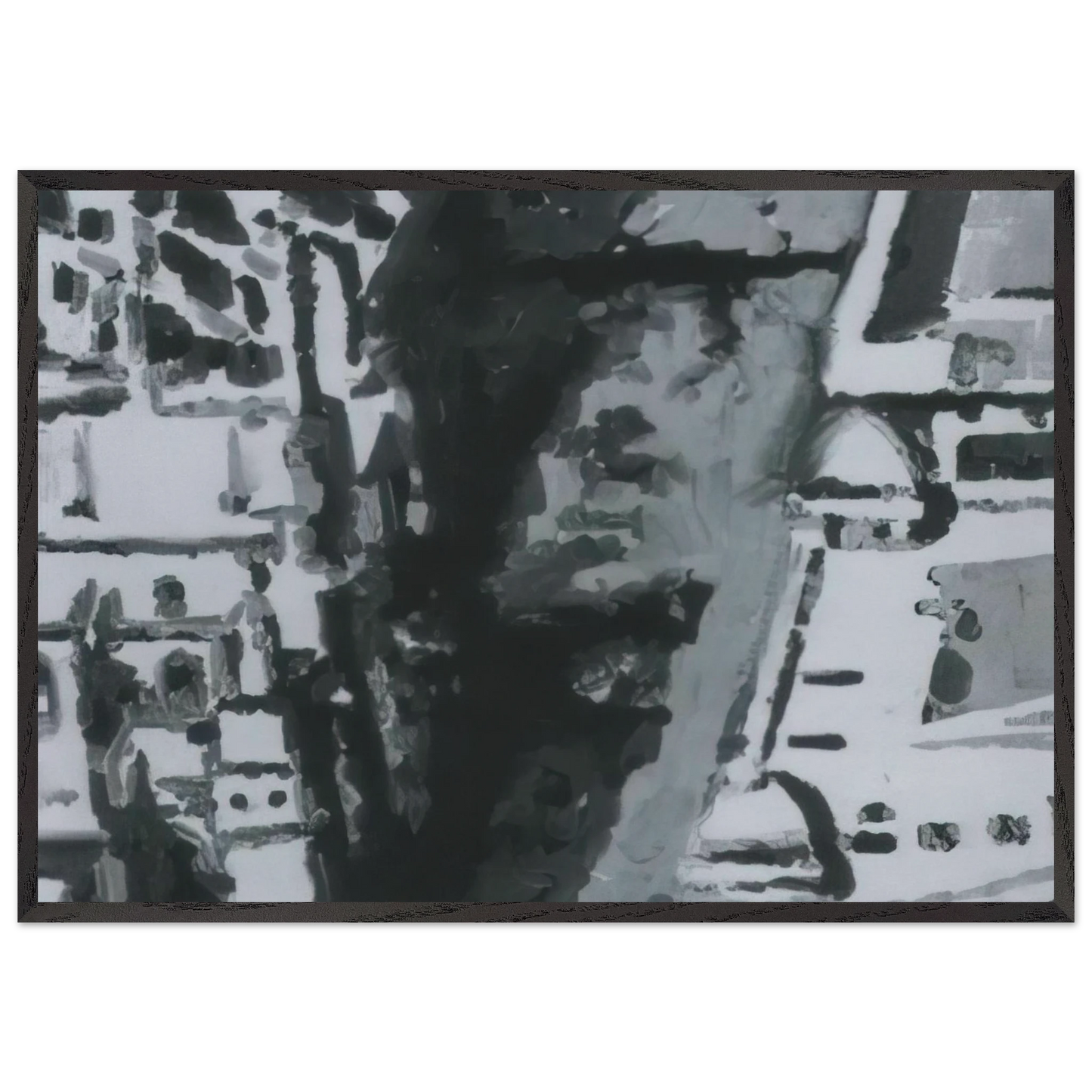 TOWNSCAPE M7 1968 - Gerhard Richter 70x100 cm / 28x40 inches Framed Art Print – Black Wooden Frame