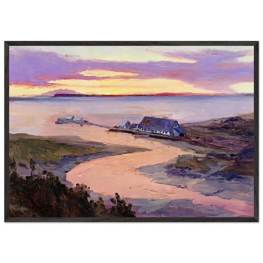 Emard Salmon Cannery - 1915 - Sydney Laurence 70x100 cm / 28x40 inches Framed Art Print – Black Wooden Frame