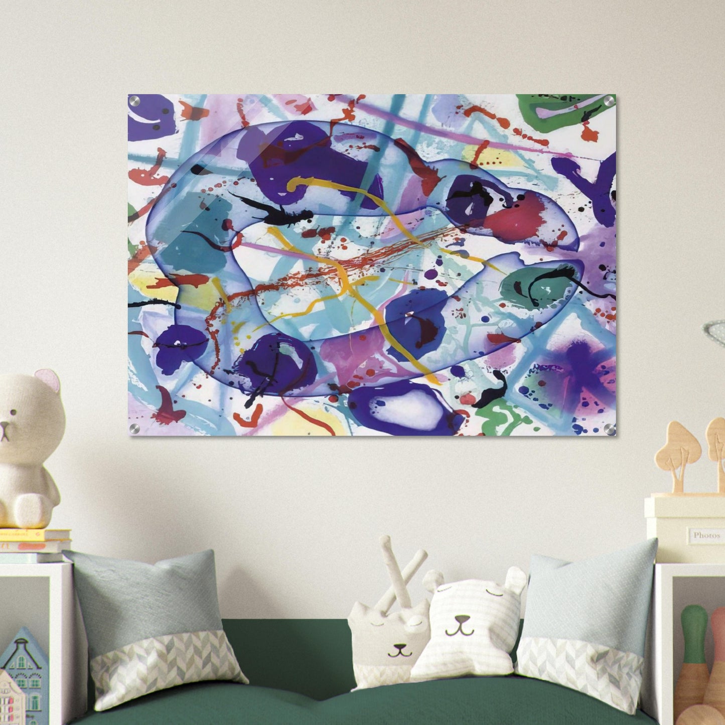 Trietto 4  SFE 077RC  - Sam Francis Acrylic Print - 70x100 cm / 28x40″ inches
