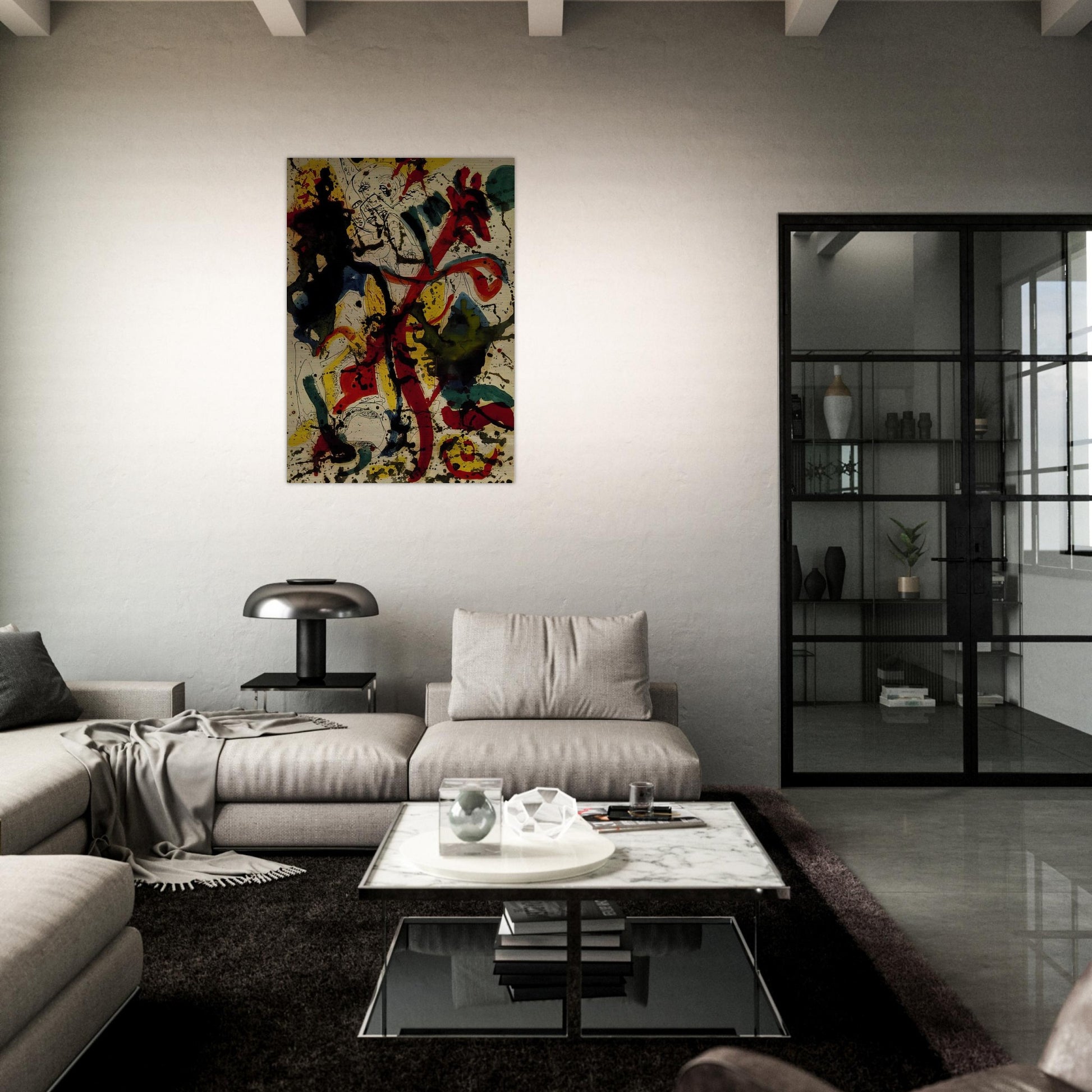 UNTITLED 1944 - Jackson Pollock Brushed Aluminum Print - 70x100 cm / 28x40 inches | Jackson Pollock Aluminum Print | Jackson Pollock Prints