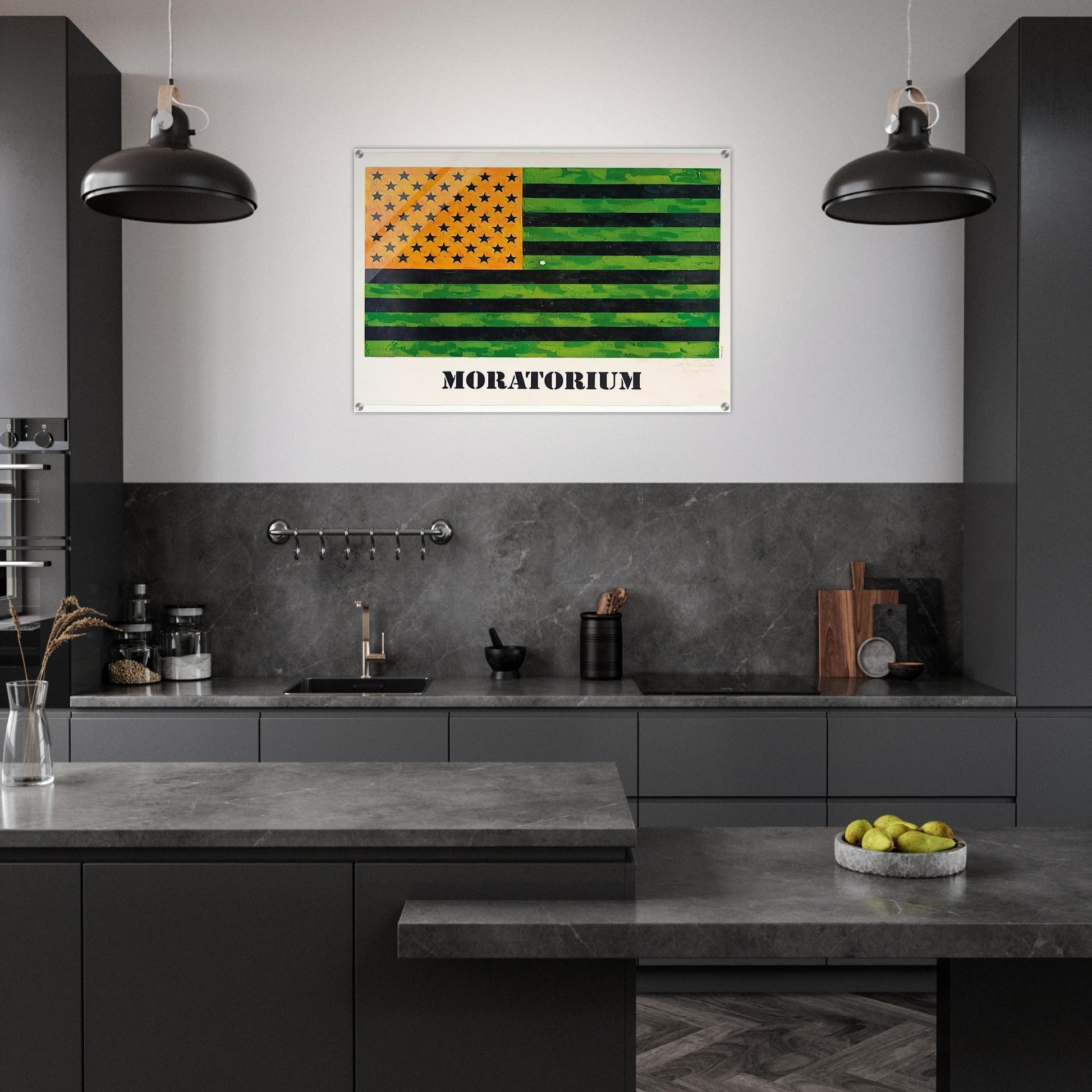 MORATORIUM FLAG - Jasper Johns Acrylic Print - 70x100 cm / 28x40″ inches
