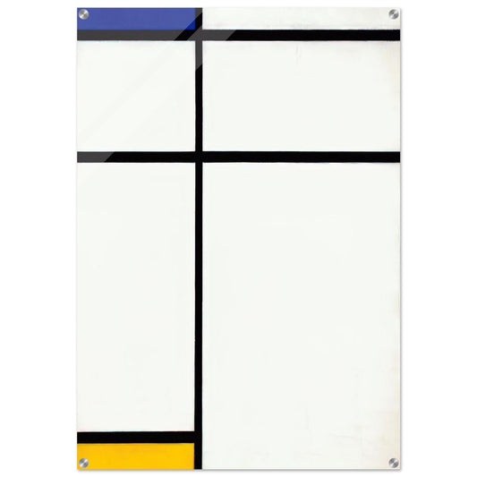 Composition III with Blue, Yellow and White - Piet Mondrian Acrylic Print - 70x100 cm / 28x40″ inches | Piet Mondrian Wall Art | Piet Mondrian Prints