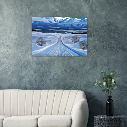 Winter Roads - Hiroshi Nagai Brushed Aluminum Print - 70x100 cm / 28x40 inches | Hiroshi Nagai Aluminum Print | Hiroshi Nagai Prints