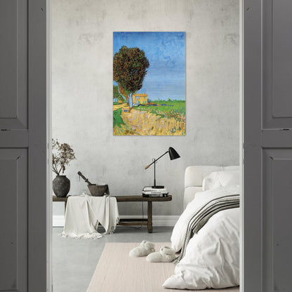 A Lane near Arles - Vincent van Gogh Brushed Aluminum Print - 70x100 cm / 28x40 inches | Vincent van Gogh Aluminum Print | Vincent van Gogh Prints