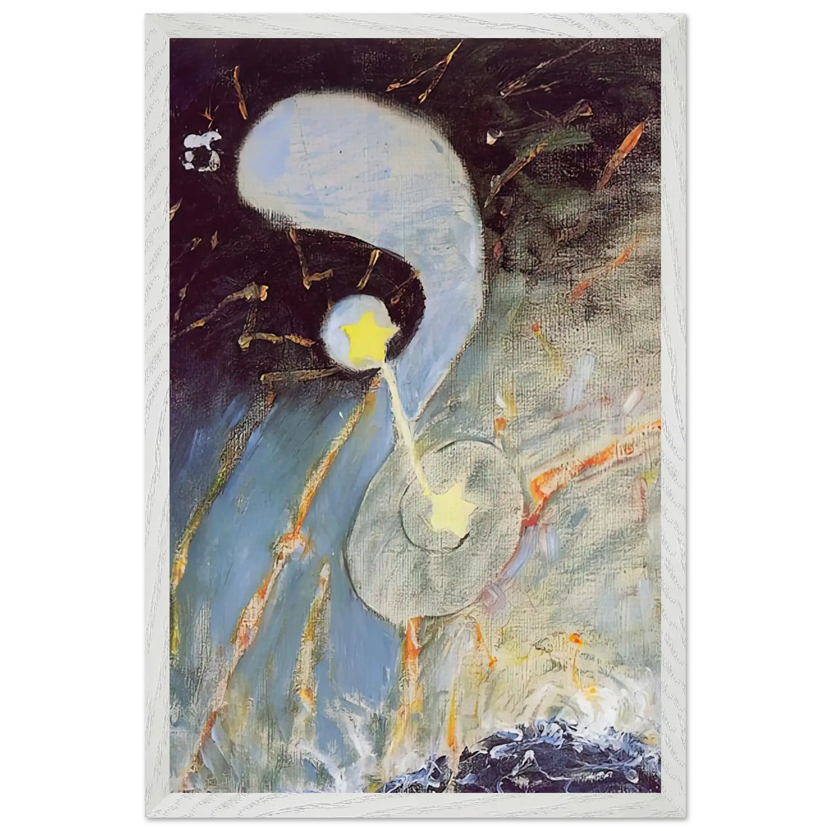 Hilma af Klint - CHAOS NR 2 1906 Wall art - 50x70 cm / 20x28 Inches - Premium Wooden Framed Poster With Fine Art Paper - White frame