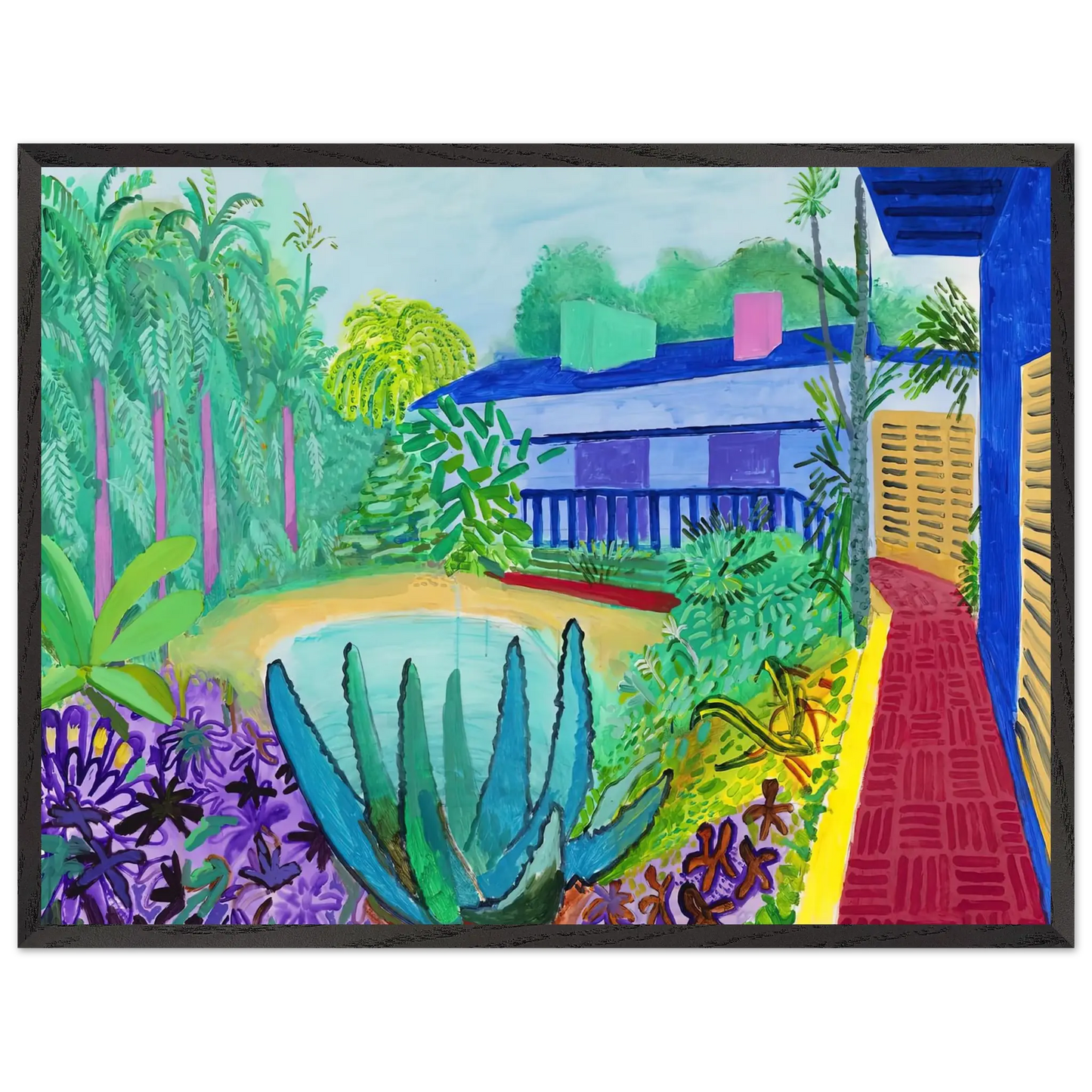 David Hockney - David Hockney Wall art - 30x45 cm / 12x18 Inches - Premium Wooden Framed Poster With Fine Art Paper - Black frame
