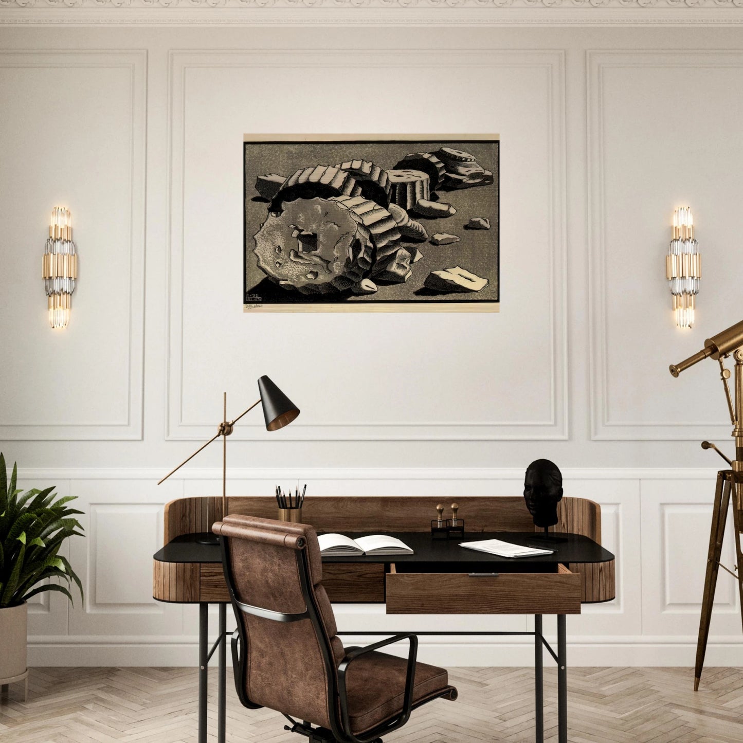 SELINUNTE SICILY OCTOBER 1935 1935 - MC Escher Brushed Aluminum Print - 70x100 cm / 28x40 inches | MC Escher Aluminum Print | MC Escher Prints