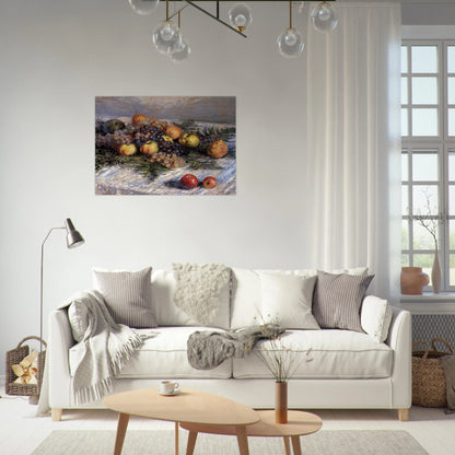 Still Life with Pears and Grapes - claude monet Brushed Aluminum Print - 70x100 cm / 28x40 inches | claude monet Aluminum Print | claude monet Prints