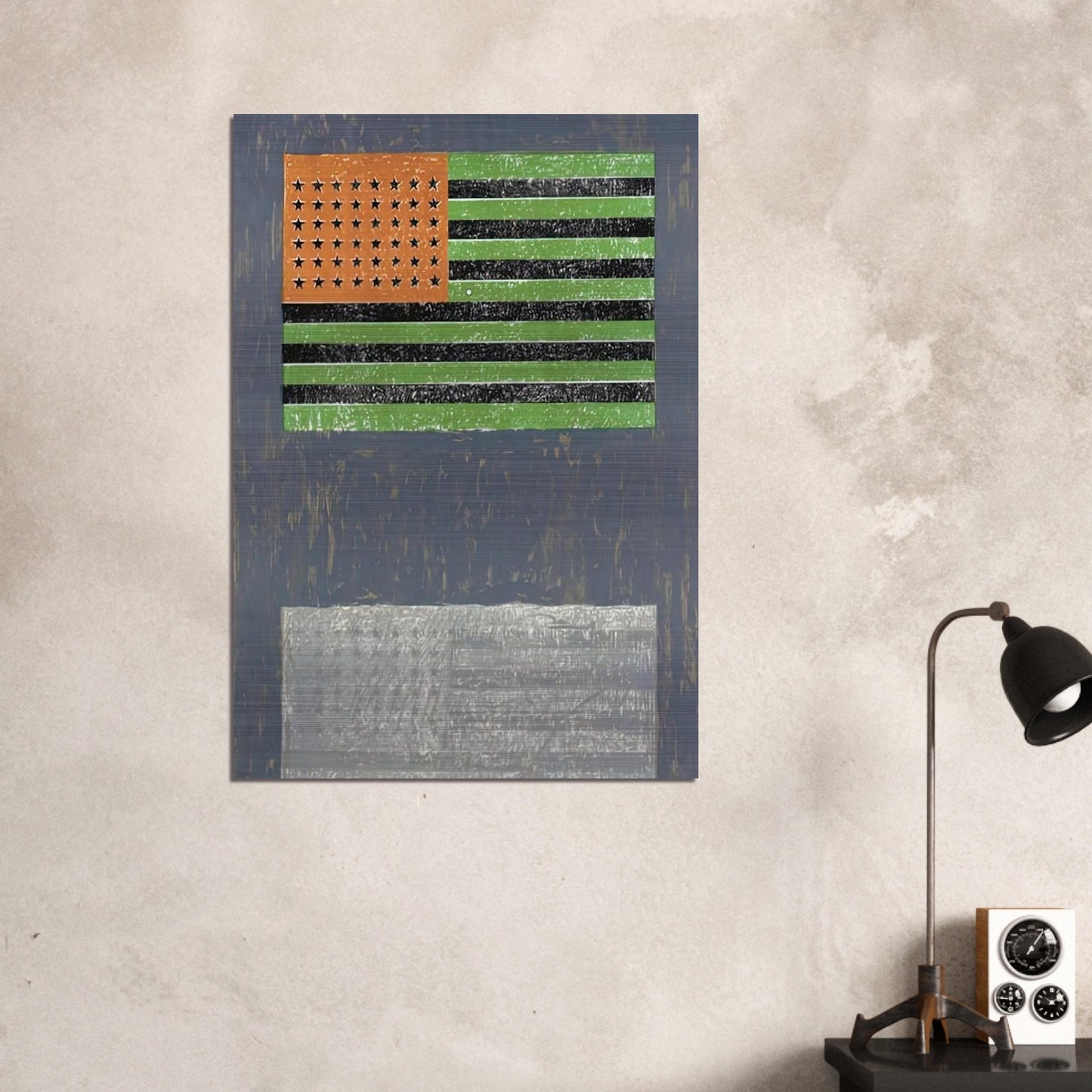 FLAGS ULAE 42 - Jasper Johns Brushed Aluminum Print - 70x100 cm / 28x40 inches | Jasper Johns Aluminum Print | Jasper Johns Prints