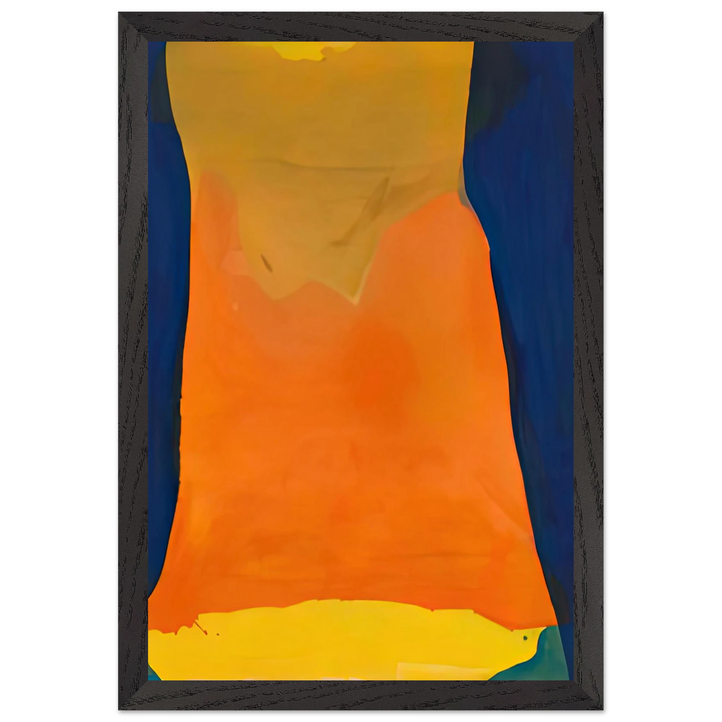Helen Frankenthaler - Orange Mood, 1963-64- Wall Art - 60x80 cm / 24x32 inches - Premium Wooden Framed Poster With Fine Art Paper-canvas - White frame