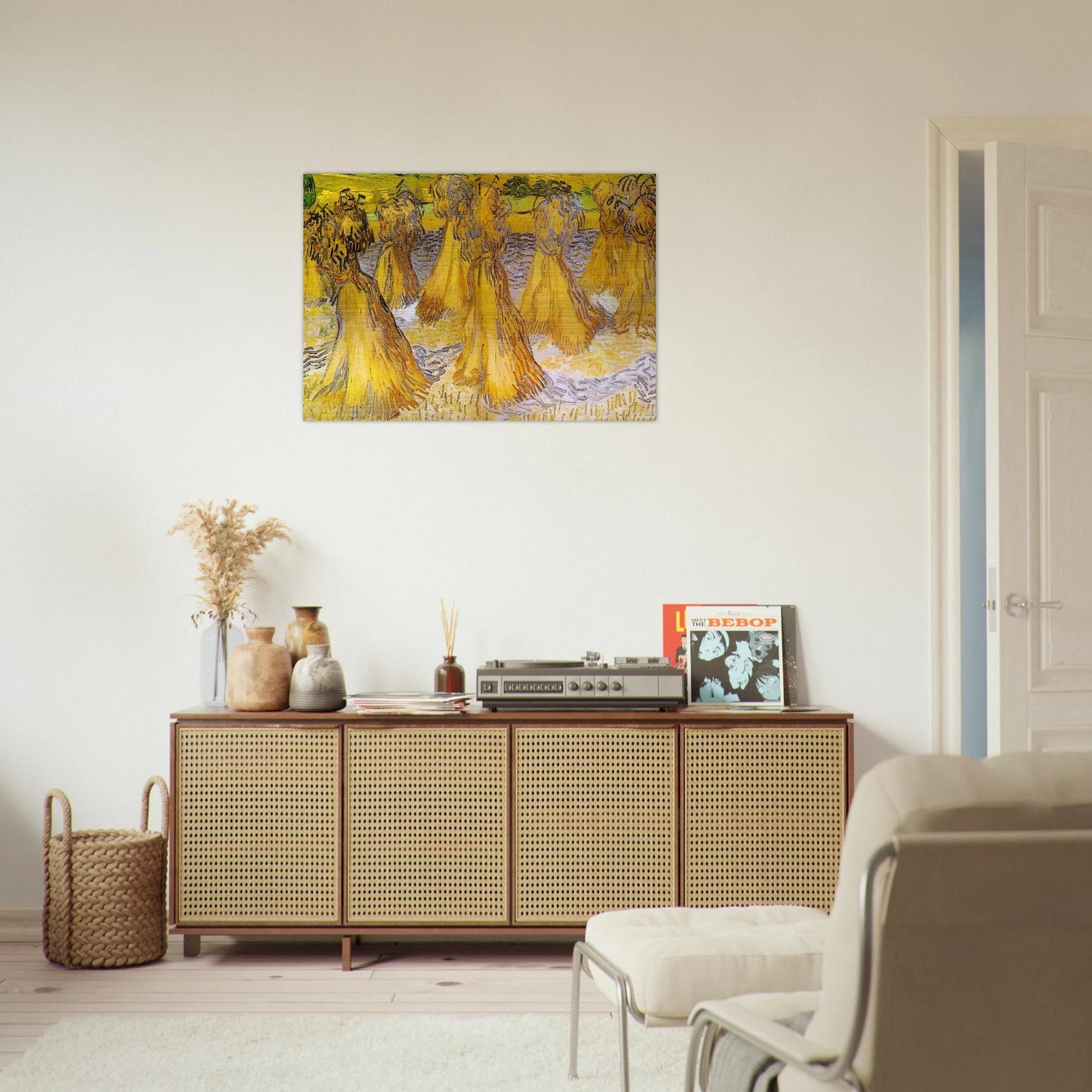 Sheaves of Wheat - Vincent van Gogh Brushed Aluminum Print - 70x100 cm / 28x40 inches | Vincent van Gogh Aluminum Print | Vincent van Gogh Prints