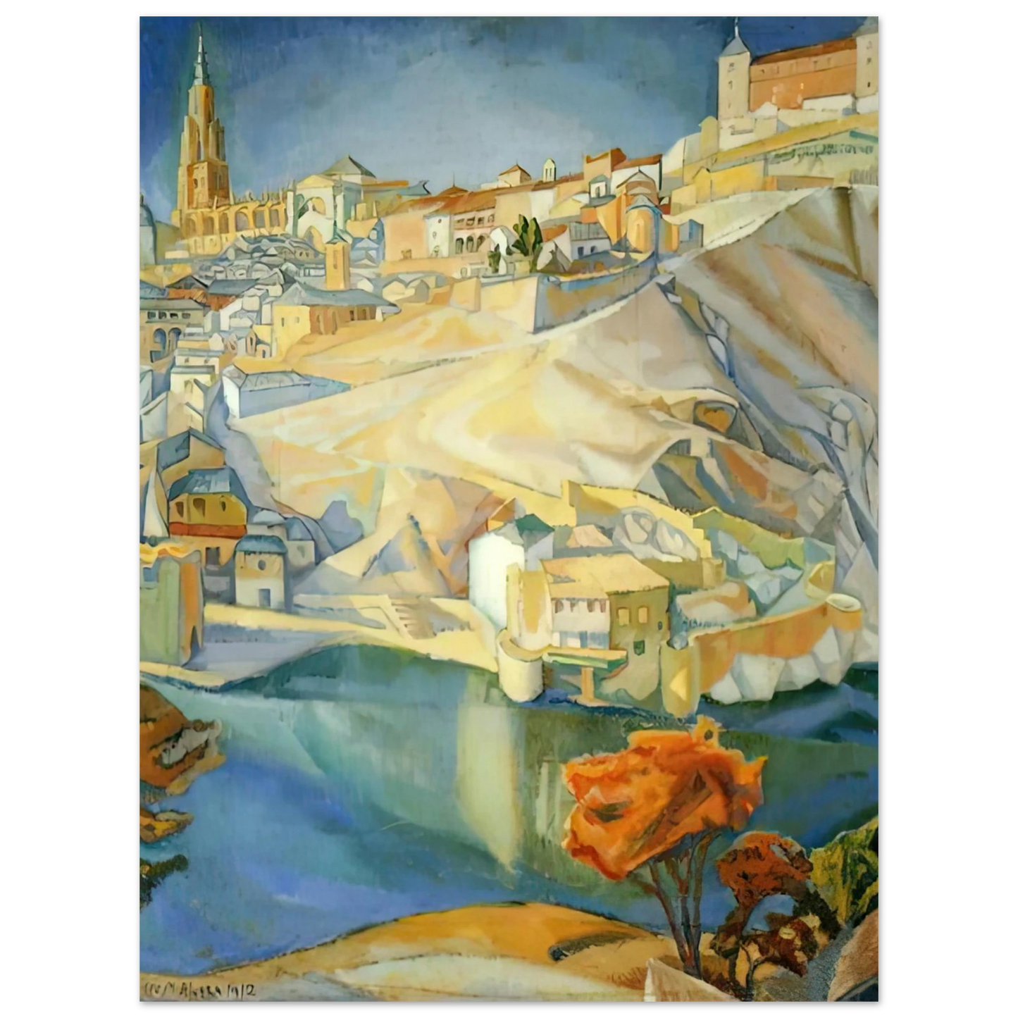 Diego Rivera - VIEW OF TOLEDO 1912  75x100 cm / 30x40inches Fine Art Poster