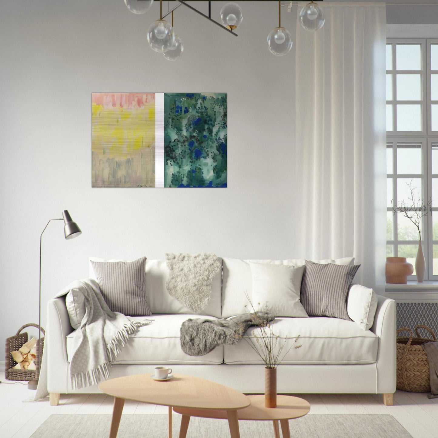 Harmony in Blue and Green. Abstract Composition - Abstract Art - Natalia Goncharova Brushed Aluminum Print - 70x100 cm / 28x40 inches | Natalia Goncharova Aluminum Print | Natalia Goncharova Prints