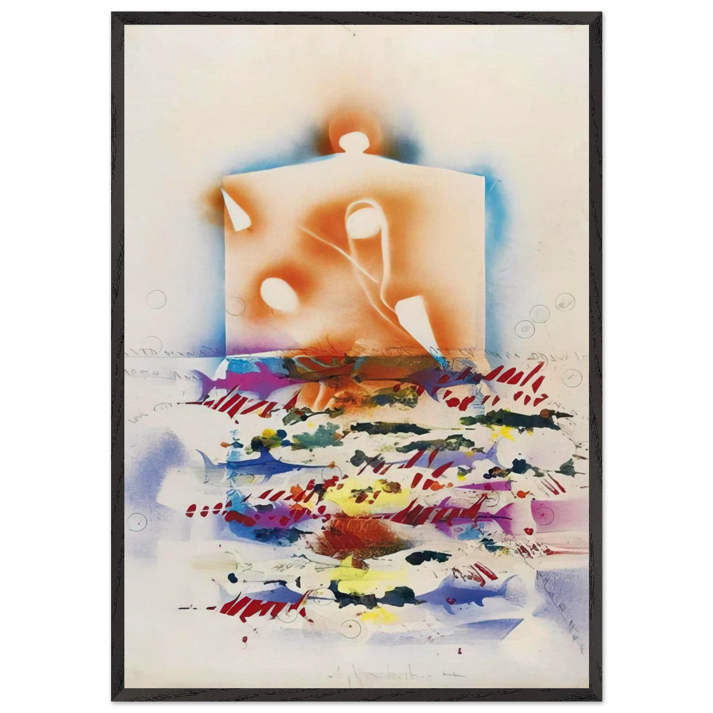 PESCI SPADA 1988 - Alighiero Boetti 70x100 cm / 28x40 inches Framed Art Print – Black Wooden Frame