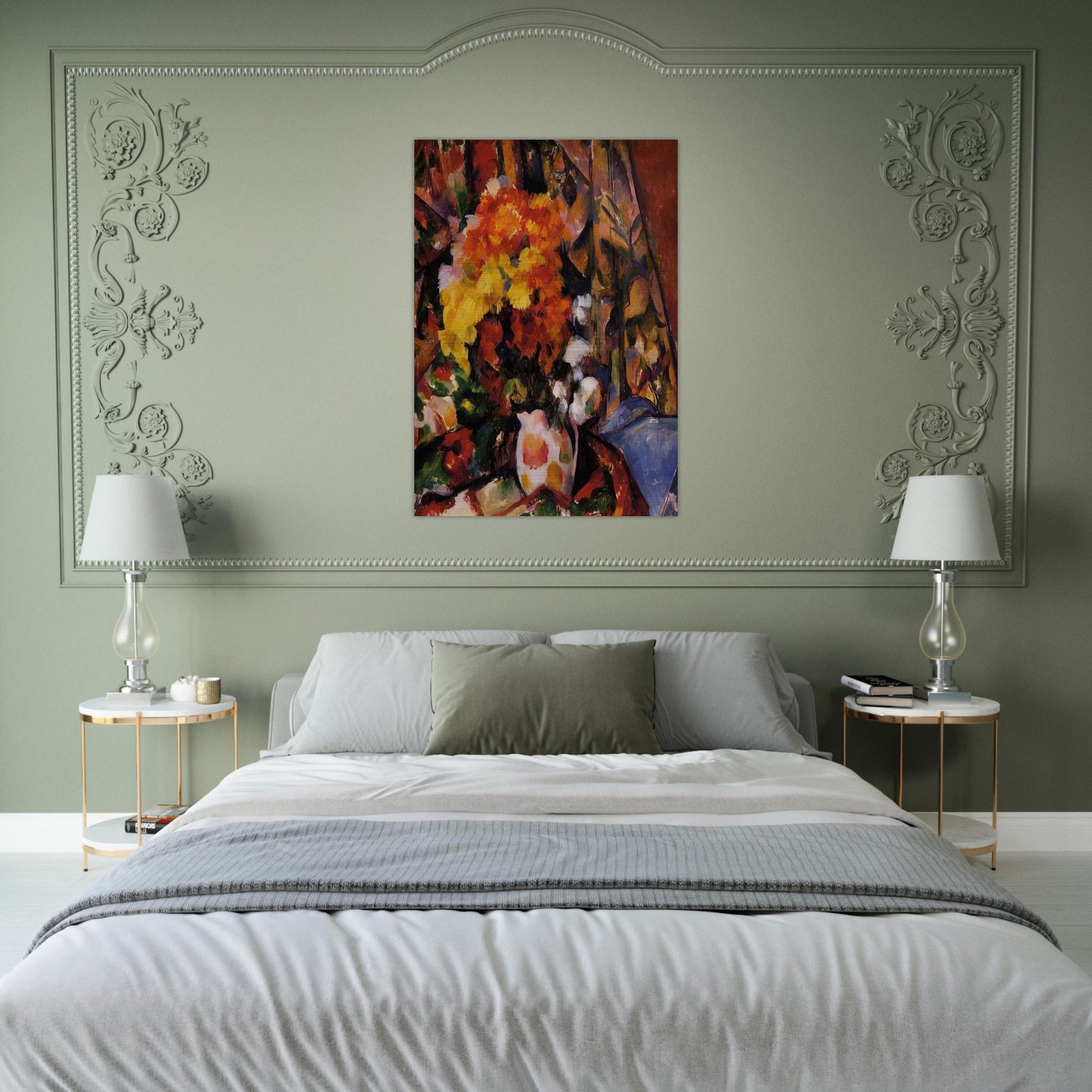 Chrysanthemums - Paul Cézanne Brushed Aluminum Print - 70x100 cm / 28x40 inches | Paul Cézanne Aluminum Print | Paul Cézanne Prints