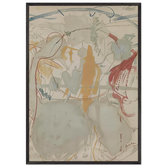 Seven Types of Ambiguity 1957- - Helen Frankenthaler 70x100 cm / 28x40 inches Framed Art Print – Black Wooden Frame