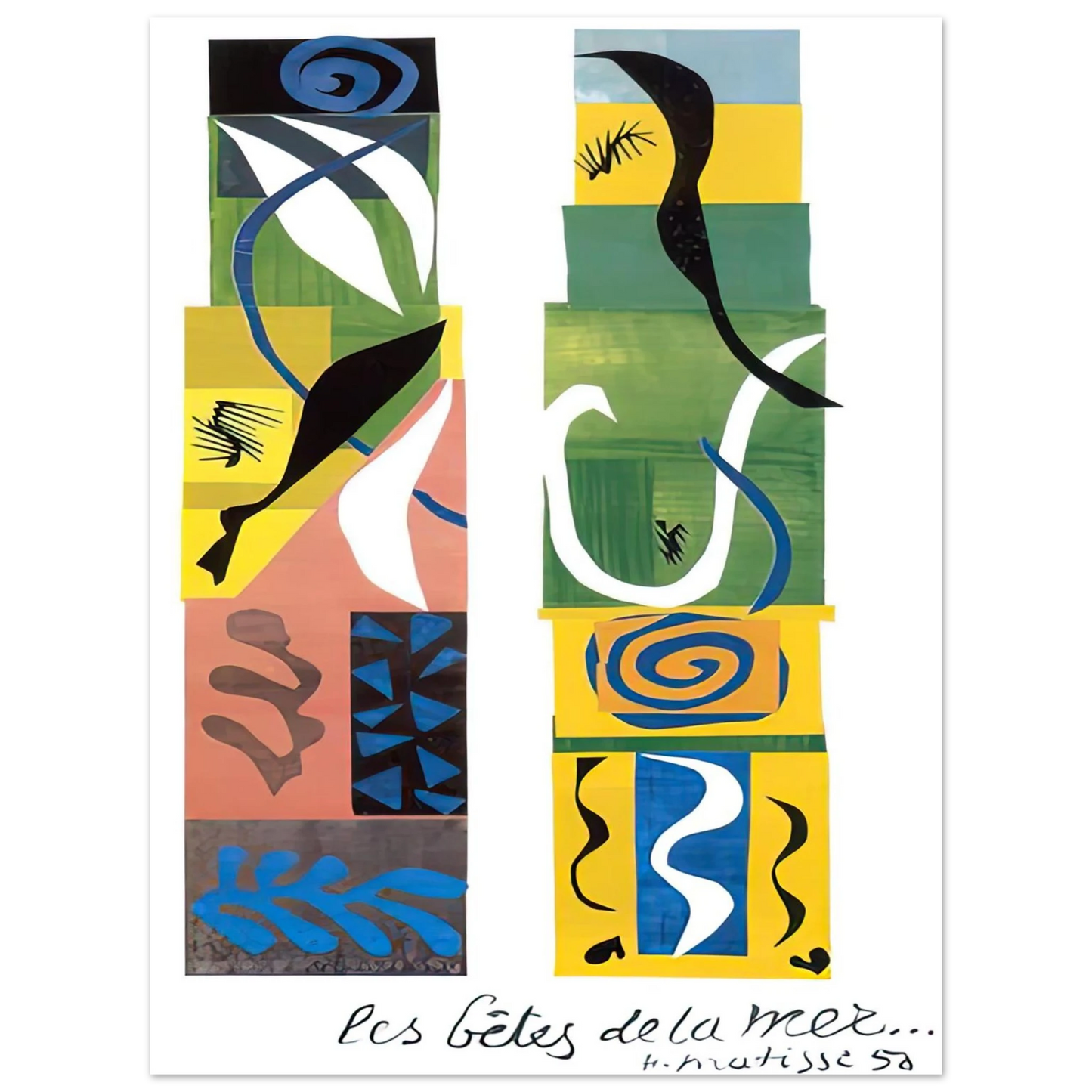 Henri Matisse - THE BEASTS OF THE SEA 1950  75x100 cm / 30x40inches Fine Art Poster