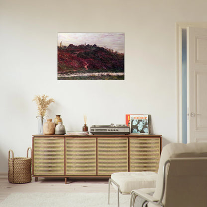 The Village of La Coche-Blond, Evening - claude monet Brushed Aluminum Print - 70x100 cm / 28x40 inches | claude monet Aluminum Print | claude monet Prints