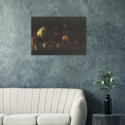 Still life with a basket of apples and two pumpkins - Vincent van Gogh Brushed Aluminum Print - 70x100 cm / 28x40 inches | Vincent van Gogh Aluminum Print | Vincent van Gogh Prints