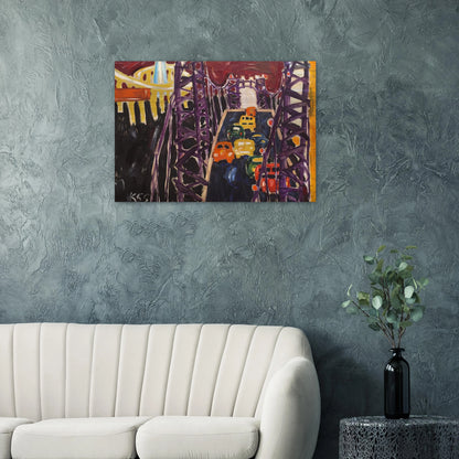George Washington Bridge, with Cars - Allan Kaprow Brushed Aluminum Print - 70x100 cm / 28x40 inches | Allan Kaprow Aluminum Print | Allan Kaprow Prints