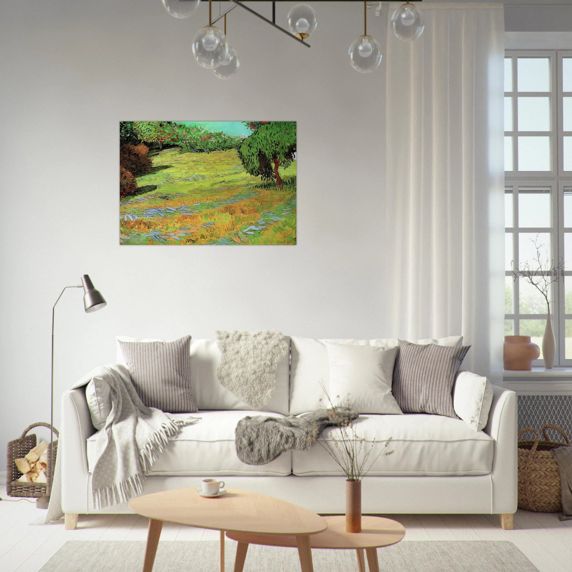Sunny Lawn in a Public Park - Vincent van Gogh Brushed Aluminum Print - 70x100 cm / 28x40 inches | Vincent van Gogh Aluminum Print | Vincent van Gogh Prints