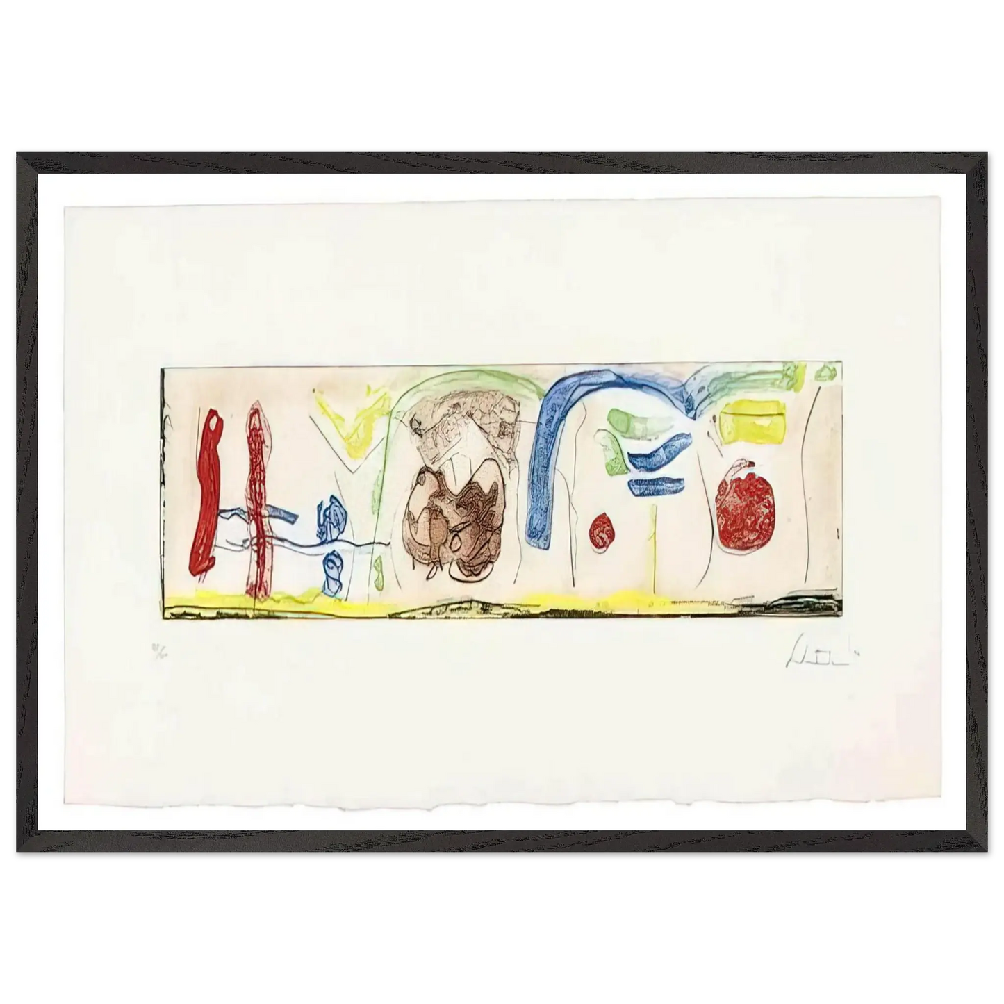 Helen Frankenthaler - Bridges - 1996 Wall art - 60x80 cm / 24x32 Inches - Premium Wooden Framed Poster With Fine Art Paper - Wood frame