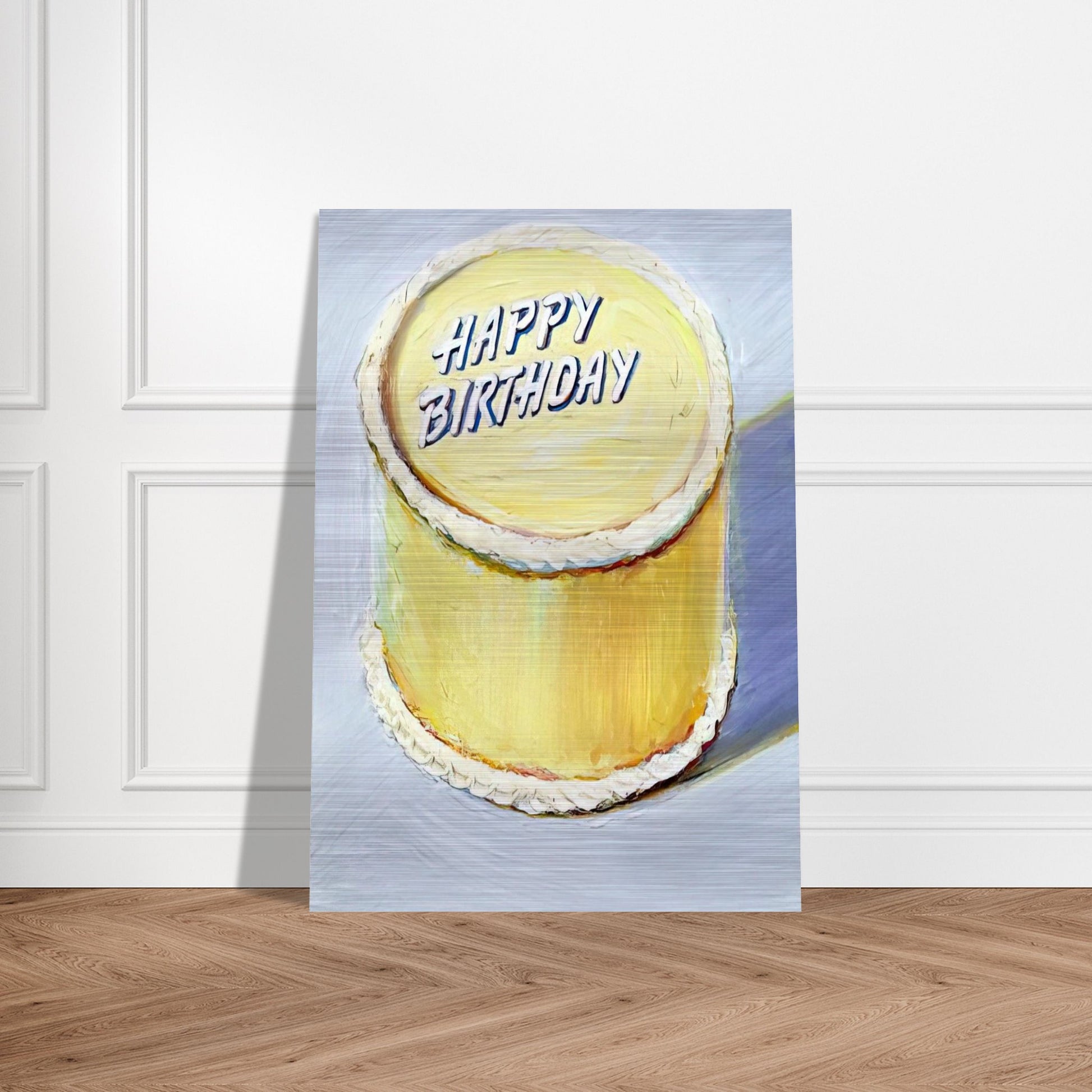 Happy Birthday Cake - 1975 - Wayne Thiebaud Brushed Aluminum Print - 70x100 cm / 28x40 inches | Wayne Thiebaud Aluminum Print | Wayne Thiebaud Prints