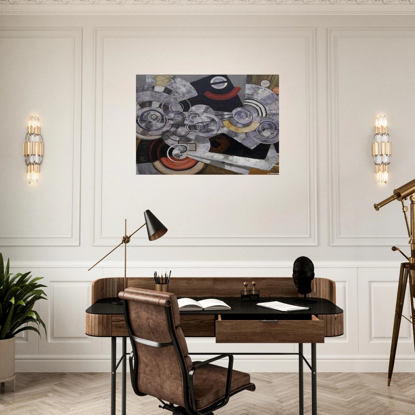 Fanny Machine - The machinery - Frantisek Kupka Brushed Aluminum Print - 70x100 cm / 28x40 inches | Frantisek Kupka Aluminum Print | Frantisek Kupka Prints