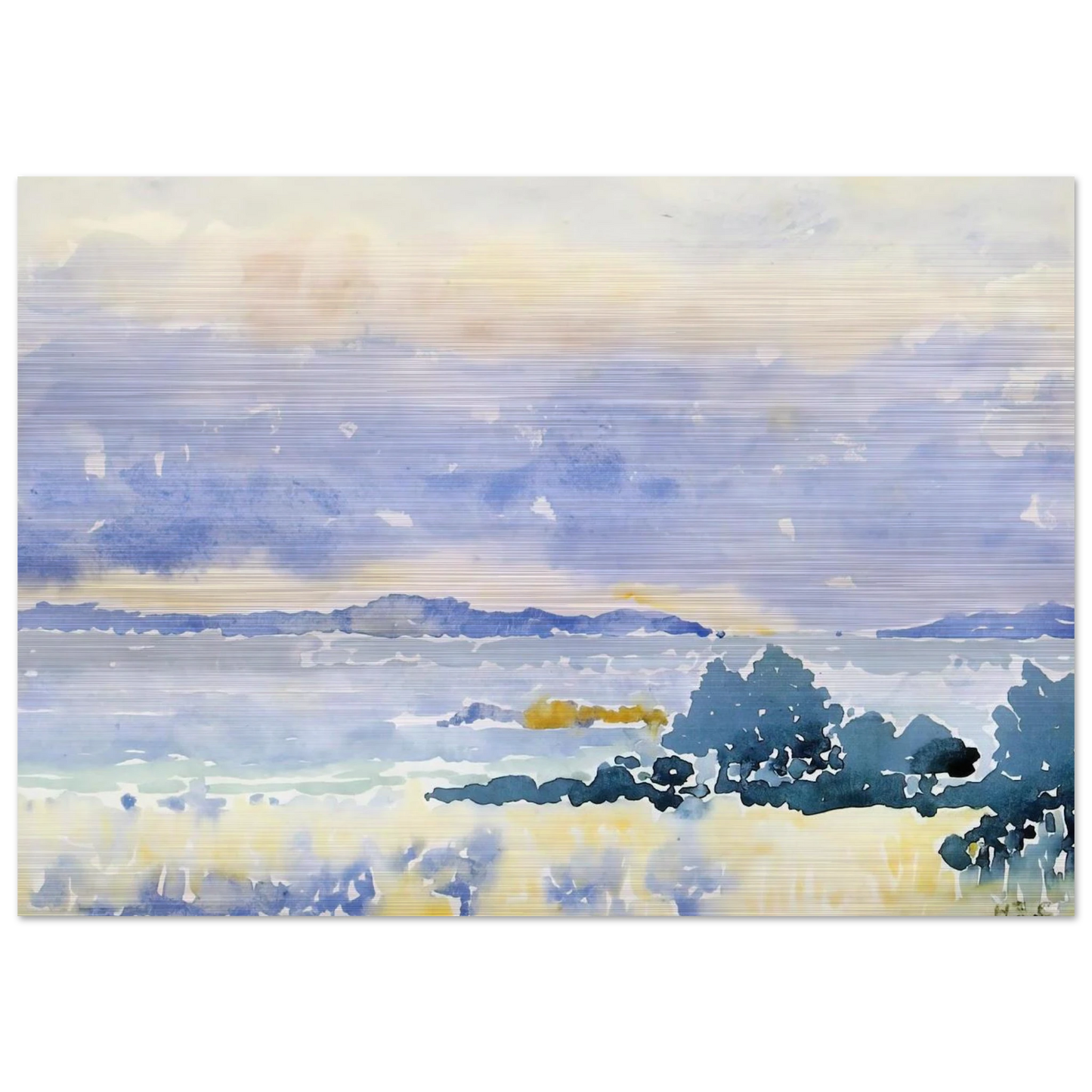 Land by the Sea - Henri-Edmond Cross Brushed Aluminum Print - 70x100 cm / 28x40 inches | Henri-Edmond Cross Aluminum Print | Henri-Edmond Cross Prints