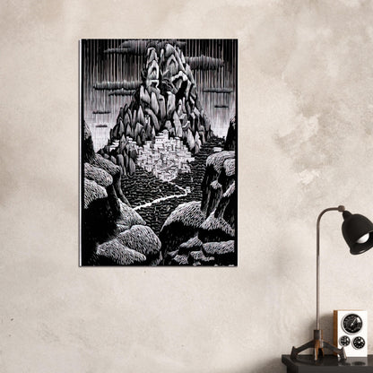 PENTEDATTIO CALABRIA JANUARY 1930 1930 - MC Escher Brushed Aluminum Print - 70x100 cm / 28x40 inches | MC Escher Aluminum Print | MC Escher Prints