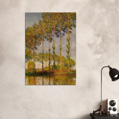 Poplars, Row in Autumn - claude monet Brushed Aluminum Print - 70x100 cm / 28x40 inches | claude monet Aluminum Print | claude monet Prints