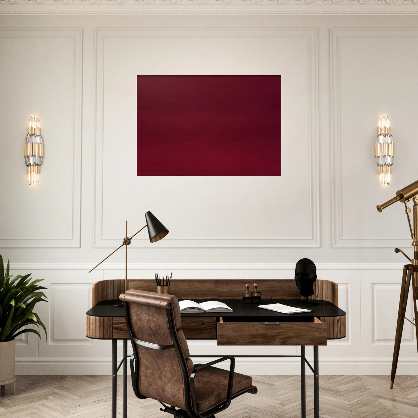 Microchromie 71, ZL Fushia - Fernand Leduc Brushed Aluminum Print - 70x100 cm / 28x40 inches | Fernand Leduc Aluminum Print | Fernand Leduc Prints