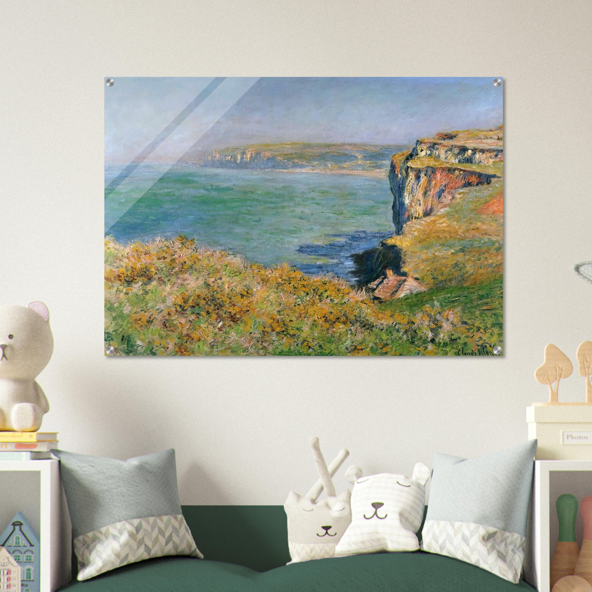 Cliff at Grainval - claude monet Acrylic Print - 70x100 cm / 28x40″ inches