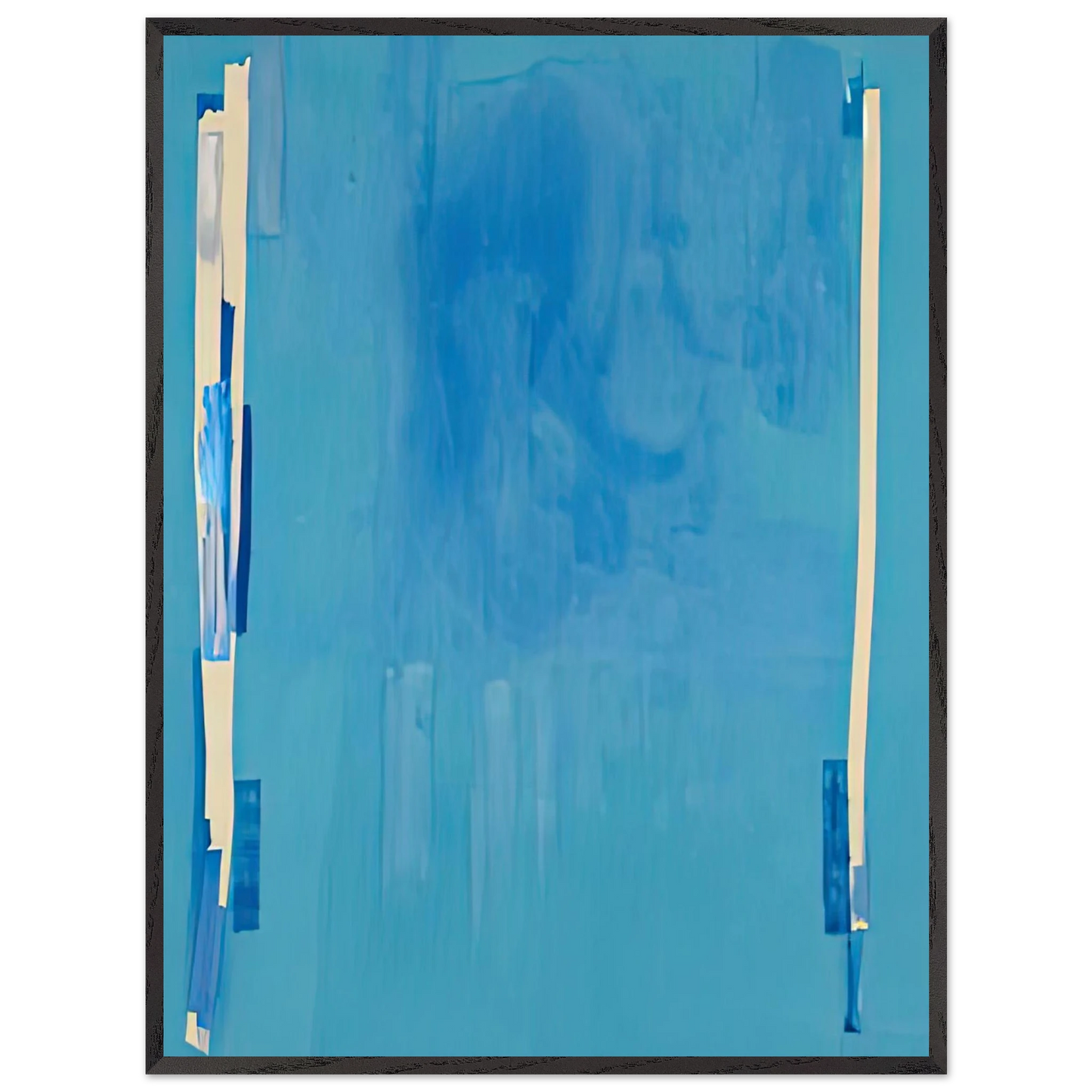 Helen Frankenthaler - Blue Bellows, 1976- Wall Art - 30x40 cm / 12x16 inches - Premium Wooden Framed Poster With Fine Art Paper-canvas - Black frame