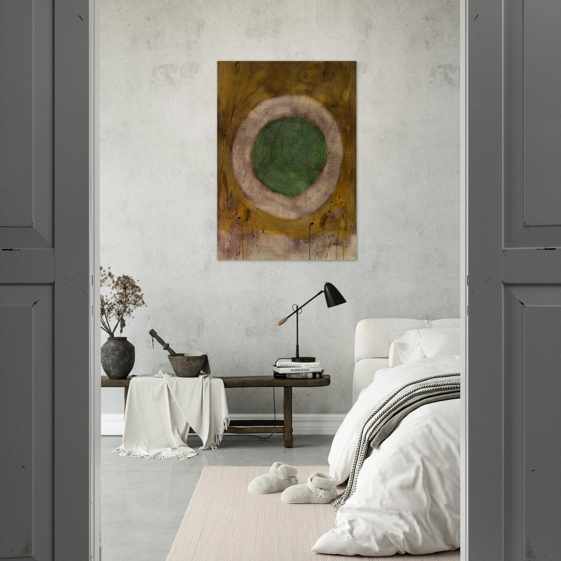 Green Glow - 1958 - Gene Davis Brushed Aluminum Print - 70x100 cm / 28x40 inches | Gene Davis Aluminum Print | Gene Davis Prints