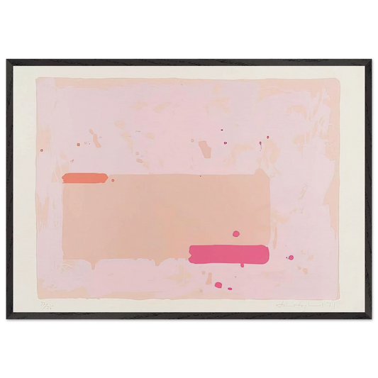 Orange Pink - 1971 - John Hoyland 70x100 cm / 28x40 inches Framed Art Print – Black Wooden Frame