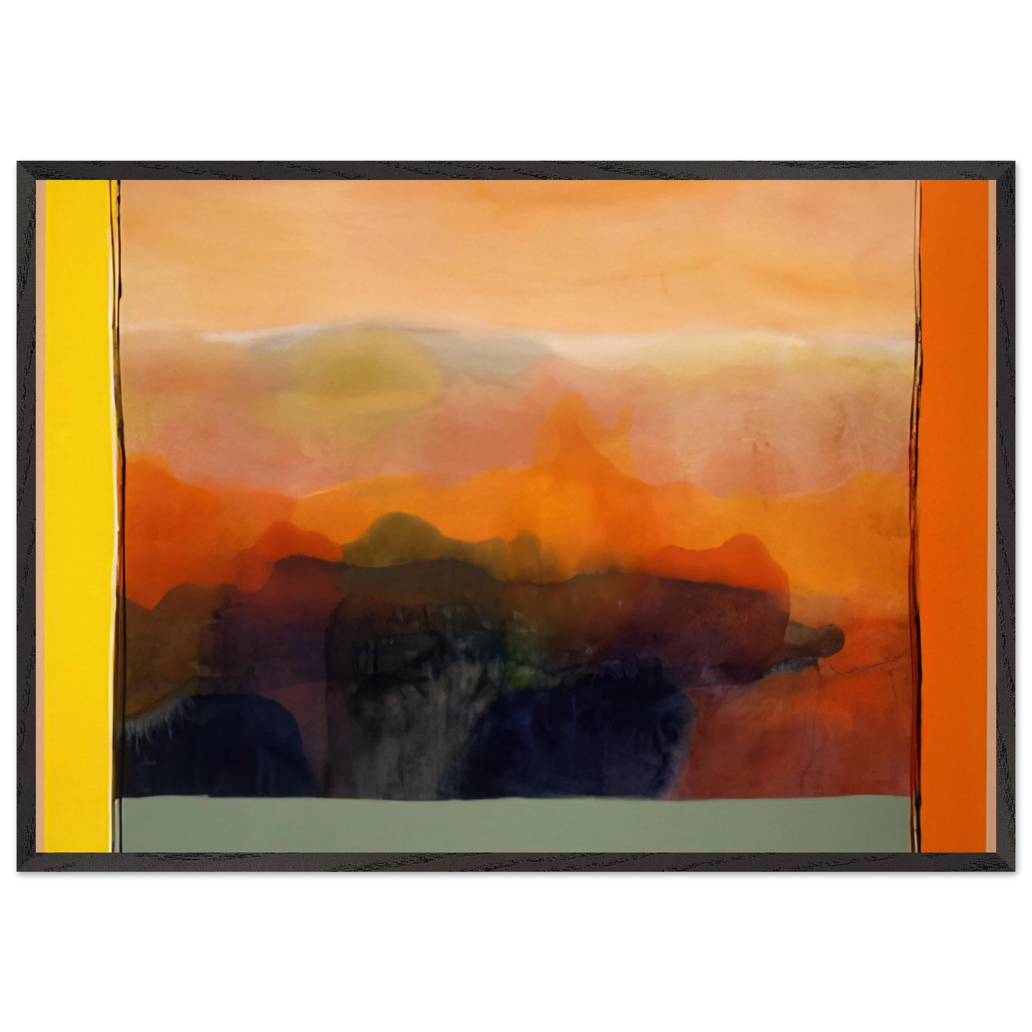 Valley of Stone - 1989 - Ronnie Landfield 70x100 cm / 28x40 inches Framed Art Print – Black Wooden Frame